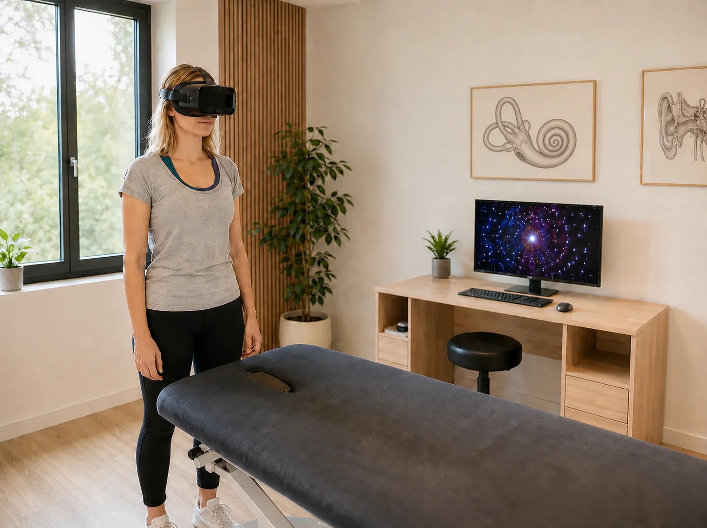 Mise en situation visuelle d’un exercice vestibulaire en réalité virtuelle